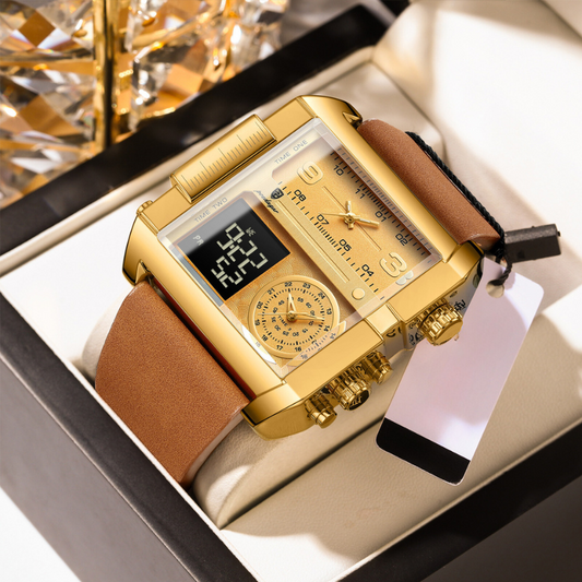 Vantage One | Gold Digital-Analog Watch (Bold, tech-inspired)