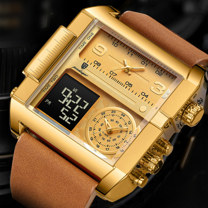 Vantage One | Gold Digital-Analog Watch (Bold, tech-inspired)