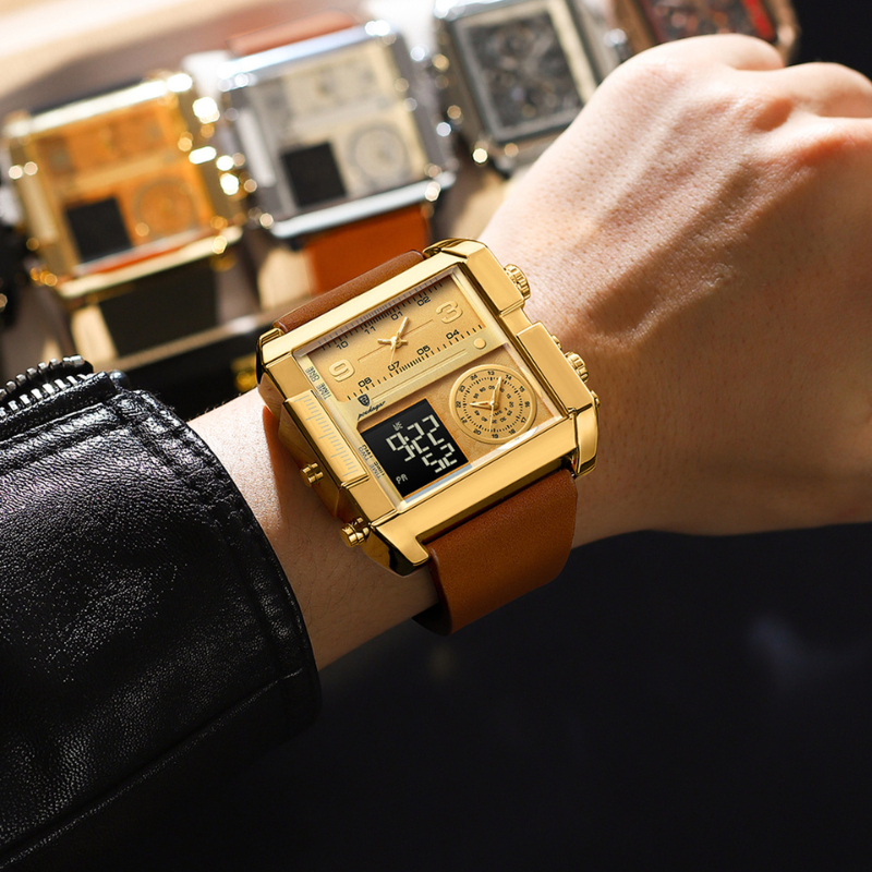 Vantage One | Gold Digital-Analog Watch (Bold, tech-inspired)