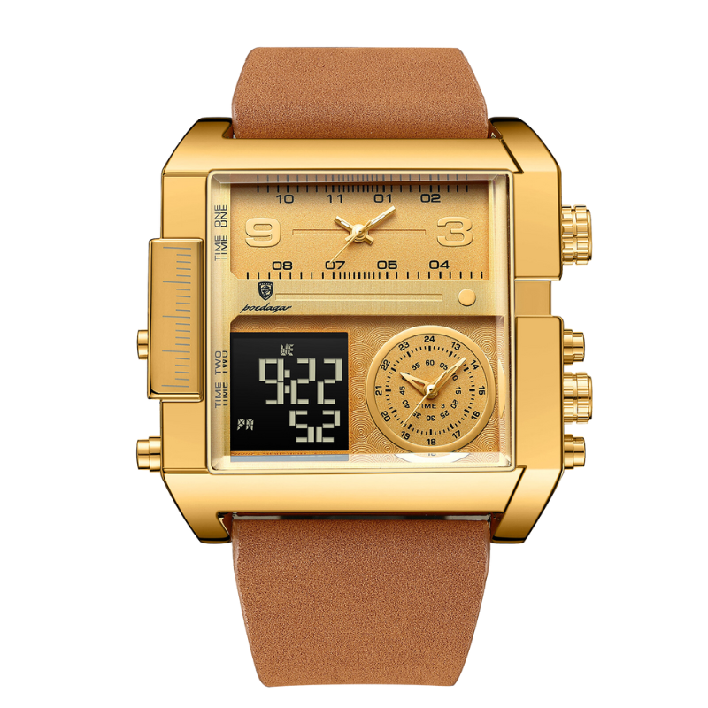 Vantage One | Gold Digital-Analog Watch (Bold, tech-inspired)