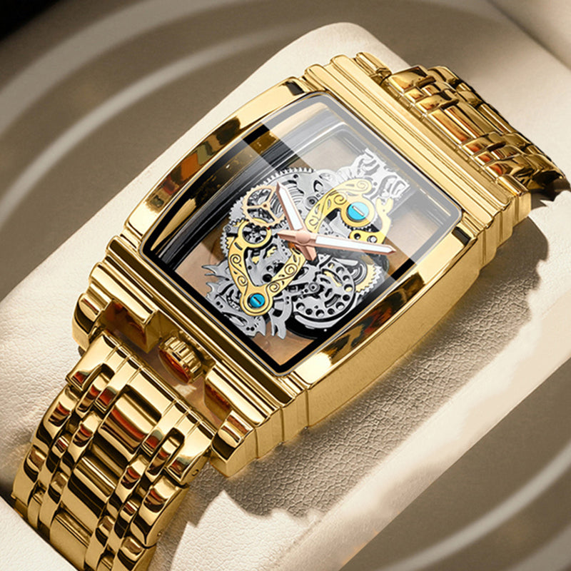 Gold Skeleton Men Watch