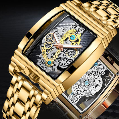 Gold Skeleton Men Watch