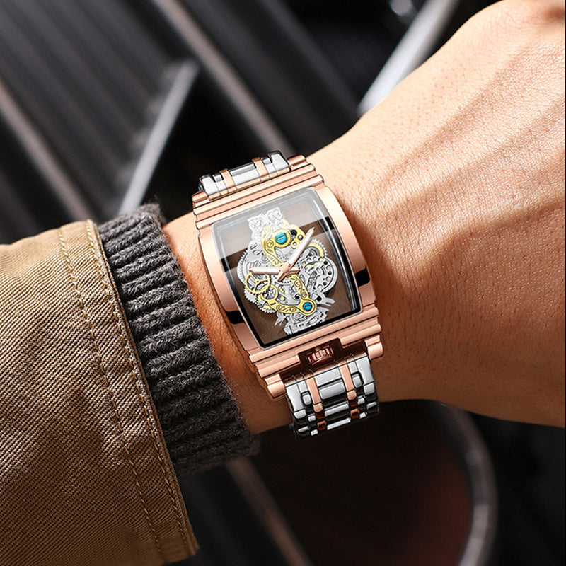 Gold Skeleton Men Watch