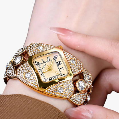 Aurelia Luxe | Gold & Diamond-Inspired Watch