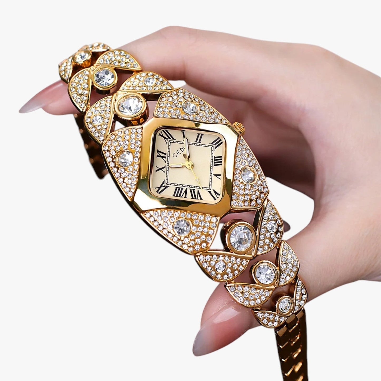 Aurelia Luxe | Gold & Diamond-Inspired Watch