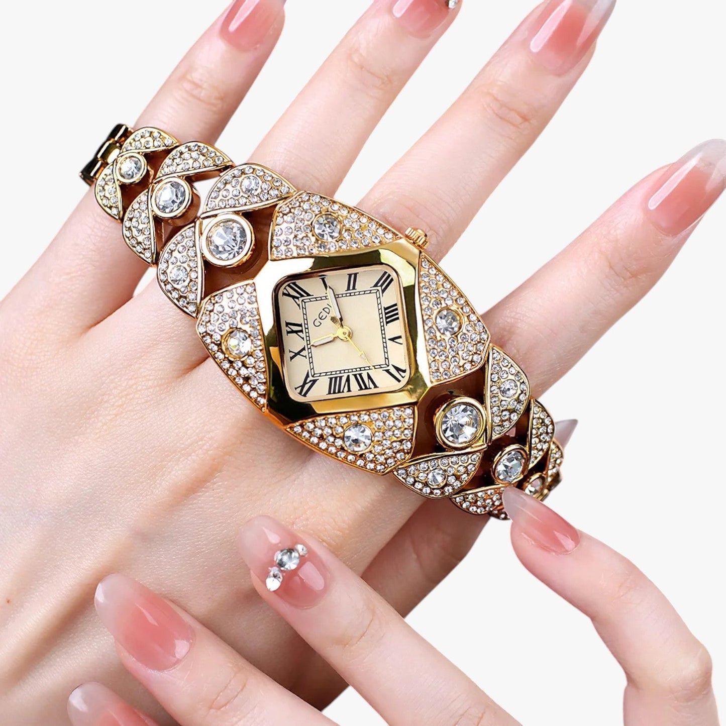 Aurelia Luxe | Gold & Diamond-Inspired Watch