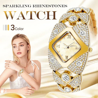 Aurelia Luxe | Gold & Diamond-Inspired Watch